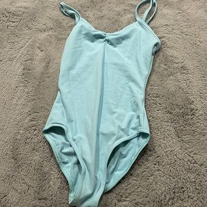Light blue ballet leotard with adjustable v-neck from Grishko